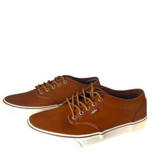 Vans Mens Atwood Leather Brown Sneakers Skateboard Tennis Shoes Size US 11